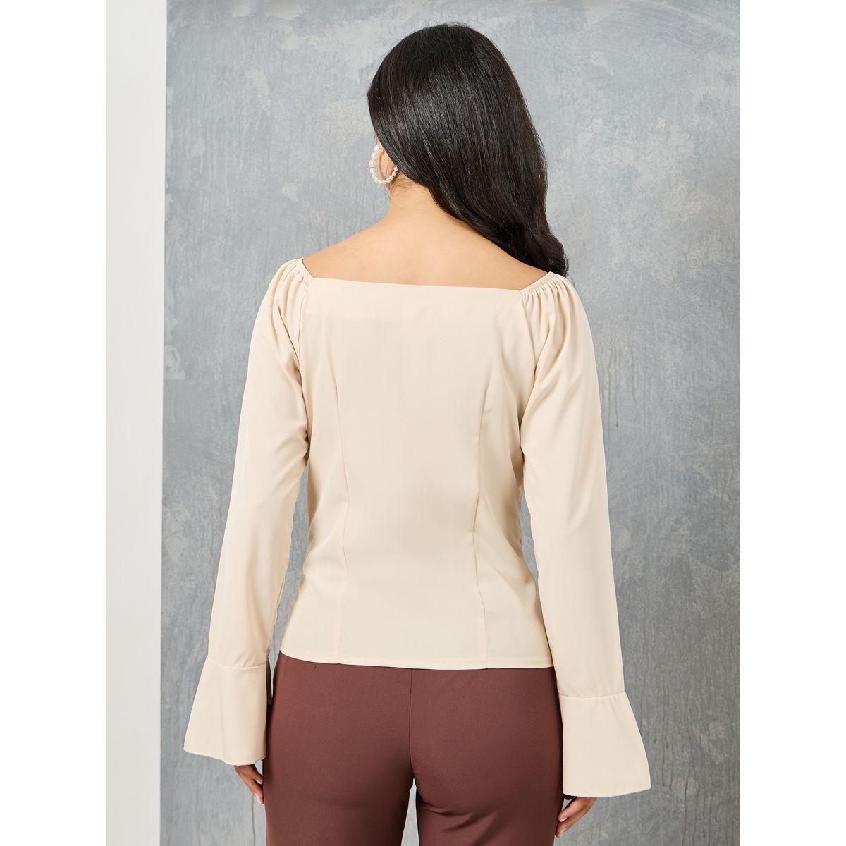 بلوزة بتفاصيل محزوزة وكشكش-women-clothing-shirtsandblouses-blouses-image-5