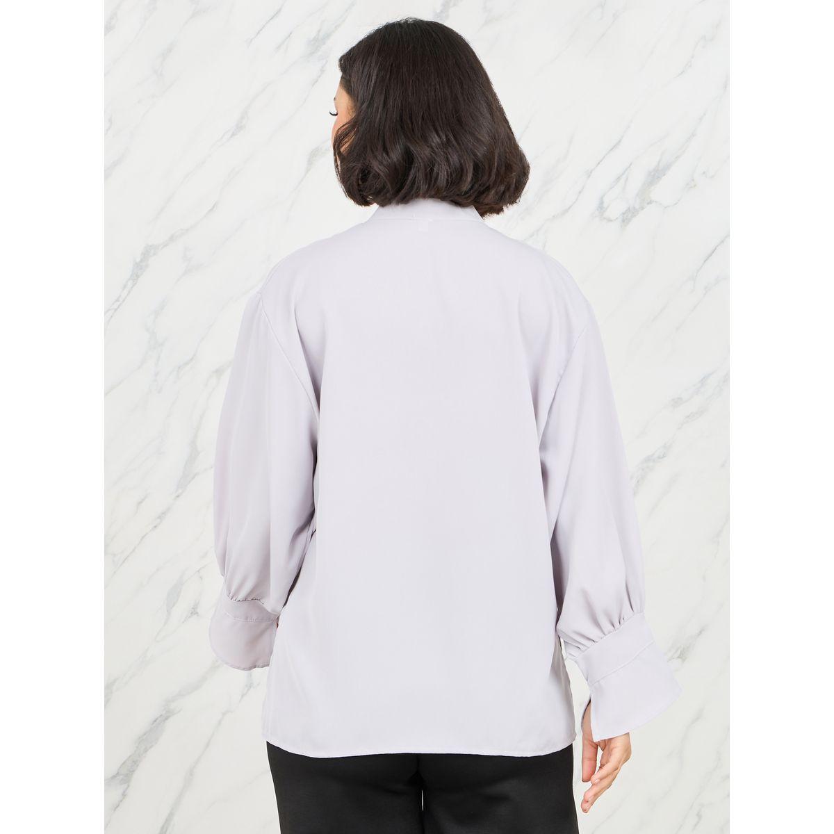 Styli Solid Drop Shoulder Loose Notch Neck Blouse-women-clothing-shirtsandblouses-blouses-image-4
