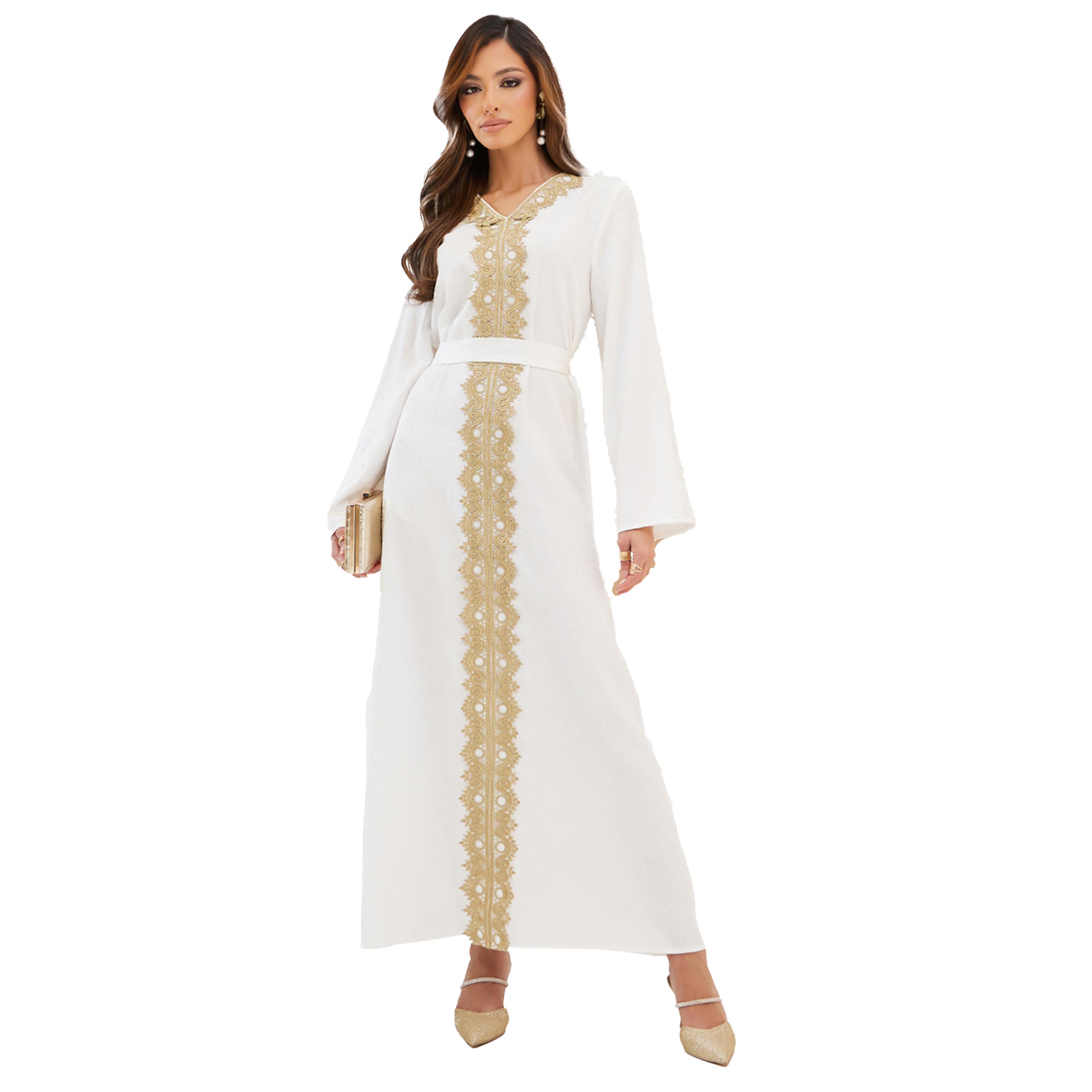 أميرة x ستايلي قفطان بتفاصيل جاكار ودانتيل-women-arabicclothing-kaftan-image-1