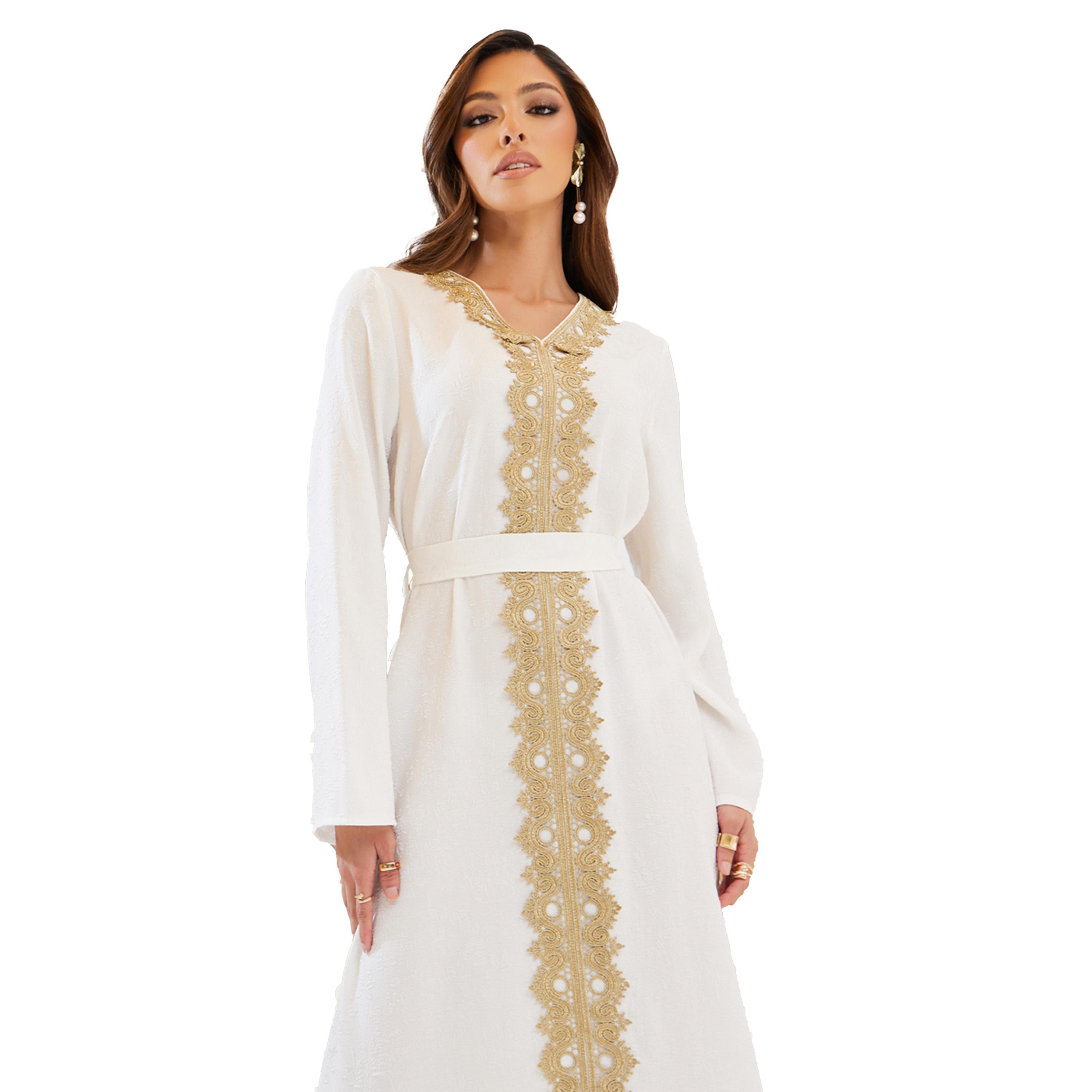 أميرة x ستايلي قفطان بتفاصيل جاكار ودانتيل-women-arabicclothing-kaftan-image-3