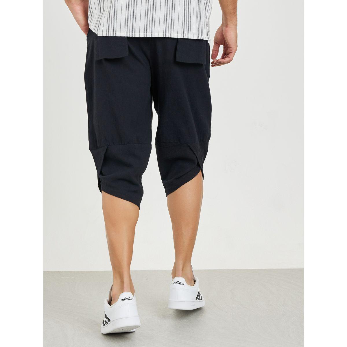 Styli Solid 3/4 Length Harem Fit Jogger-men-clothing-bottoms-joggers-image-4