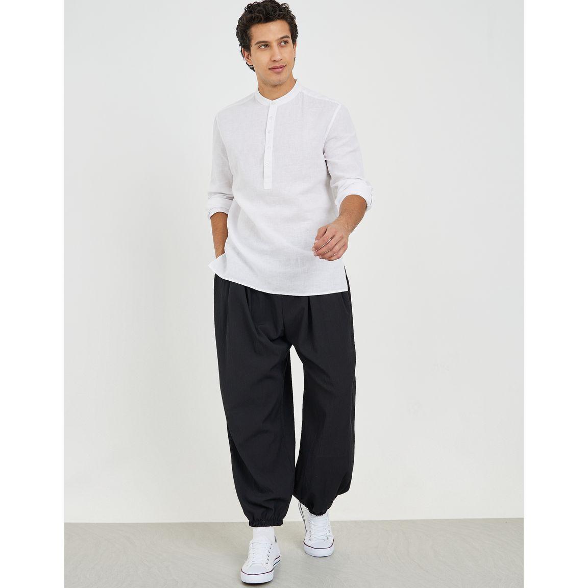 Styli Solid Elasticated Hem Harem Fit Jogger-men-clothing-bottoms-joggers-image-2