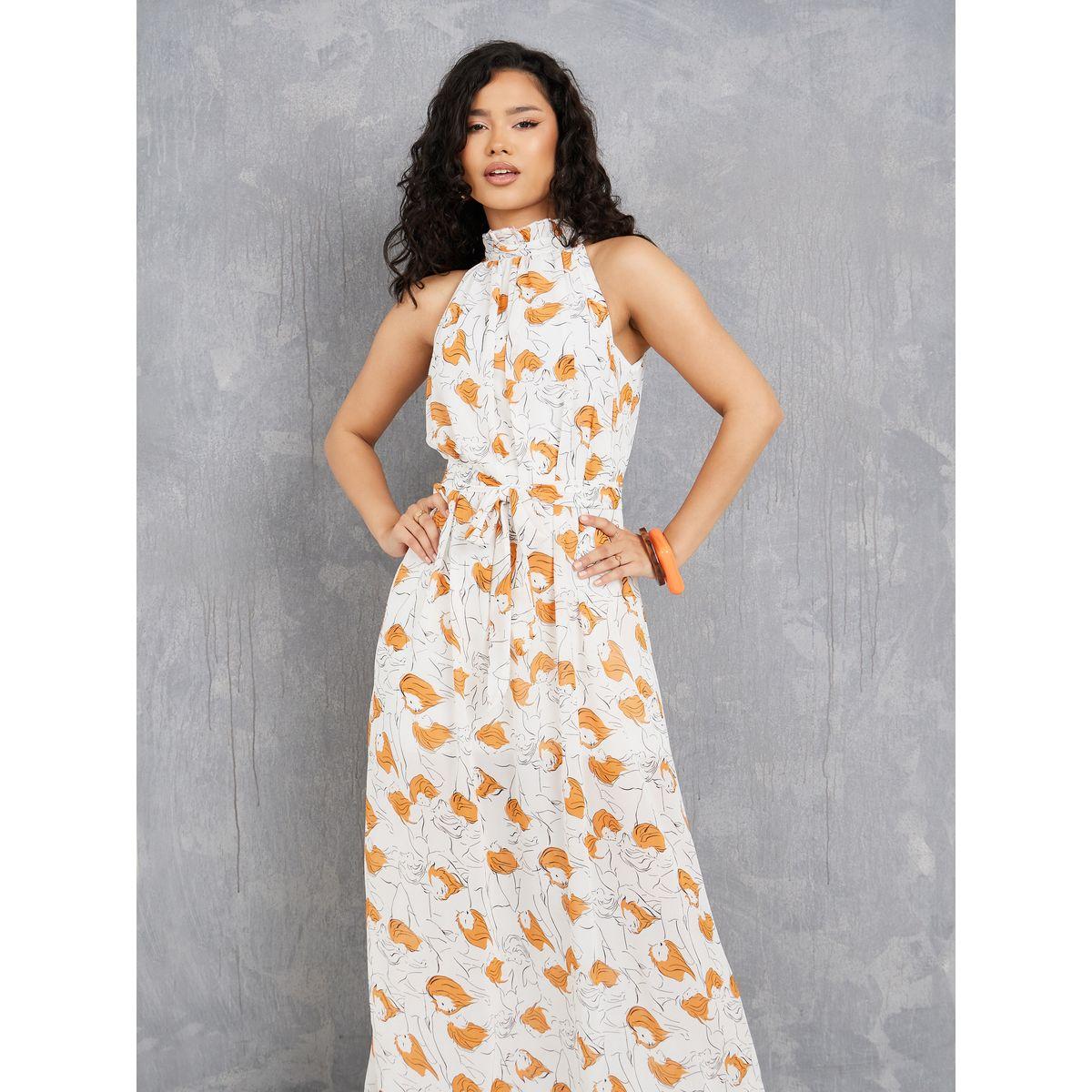 Styli Abstract AOP Halter Neck Maxi Dress-women-clothing-dresses-image-2