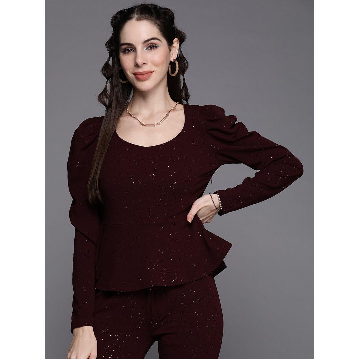 Sassafras X Styli Shimmer Detail Full Sleeves Top-women-clothing-shirtsandblouses-blouses-image-1