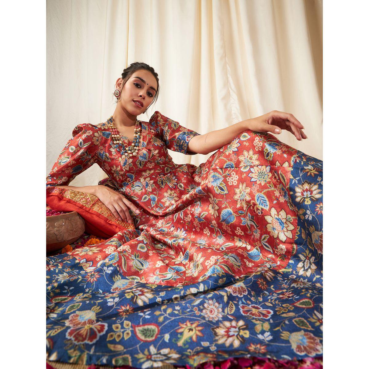 Sassafras X Styli Floral All Over Print A-Line Midi Dress-women-clothing-dresses-image-1