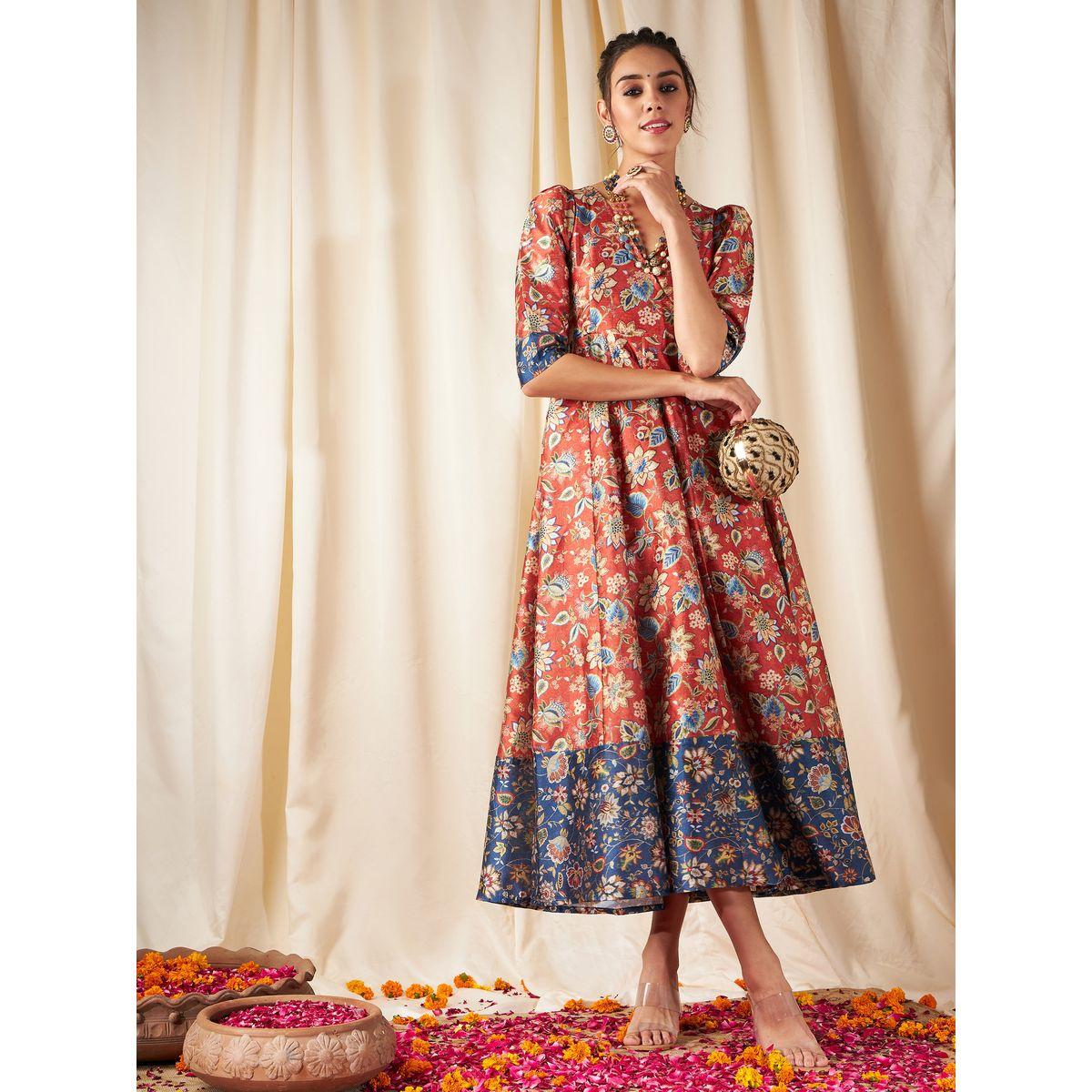 Sassafras X Styli Floral All Over Print A-Line Midi Dress-women-clothing-dresses-image-2