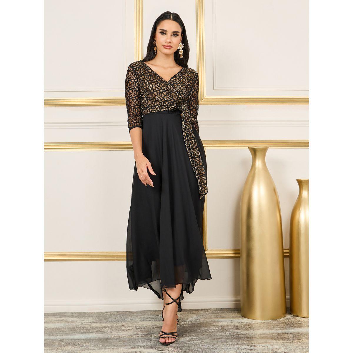 Styli Lace Detail Tie Up A-line Maxi Dress-women-clothing-dresses-image-1