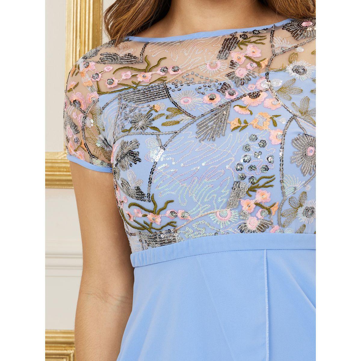 فستان ميدي مُطرّز بخيوط مع تداخلات شبكية-women-clothing-dresses-image-3
