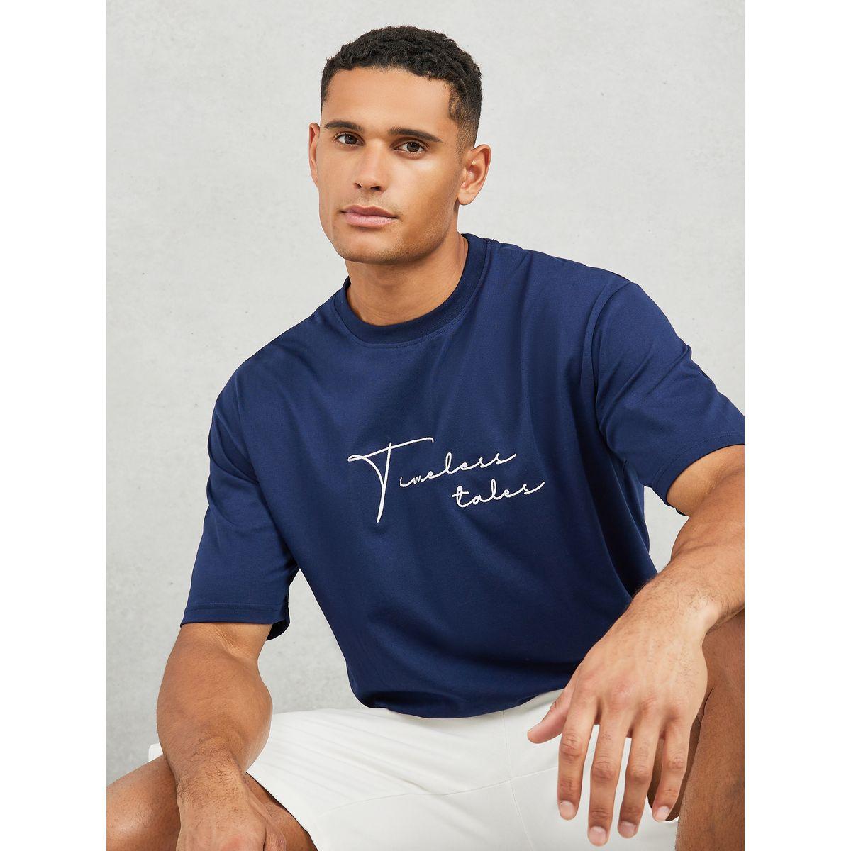 Styli Cotton Rich Oversized Embroidered  Timeless Tales T-Shirt-men-clothing-tshirtsandpolos-tshirts-image-1