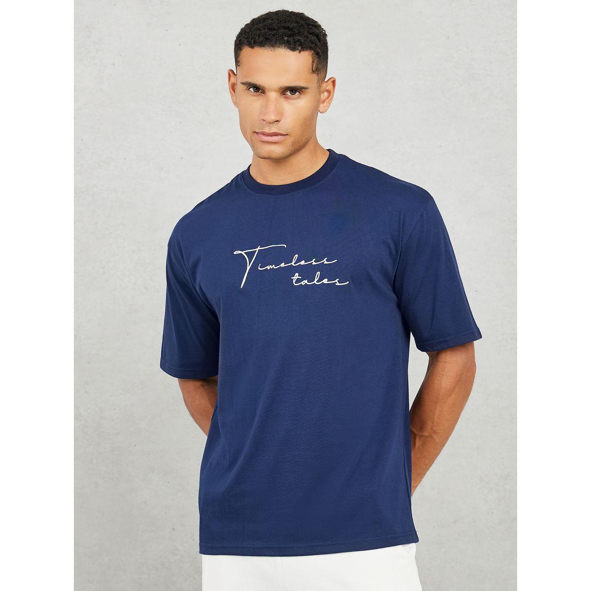 Styli Cotton Rich Oversized Embroidered  Timeless Tales T-Shirt-men-clothing-tshirtsandpolos-tshirts-image-3