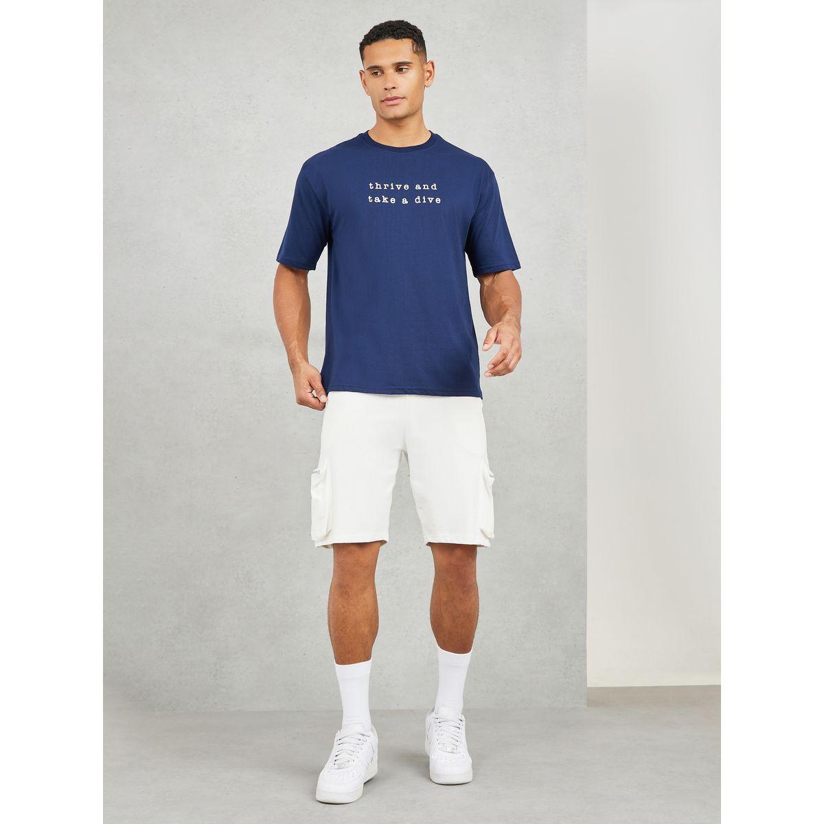 Styli Cotton Rich Oversized Thrive And Take A Dive Print T-Shirt-men-clothing-tshirtsandpolos-tshirts-image-2