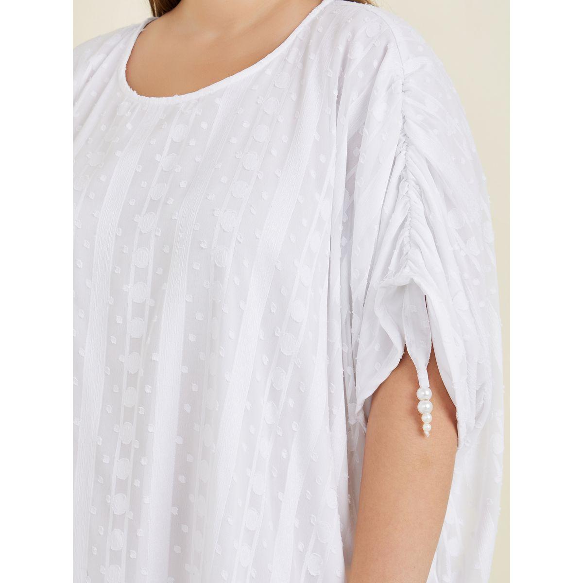 Styli Plus Jacquard Kaftan Maxi Dress with Pearl Embellishment-women-clothing-dresses-image-3