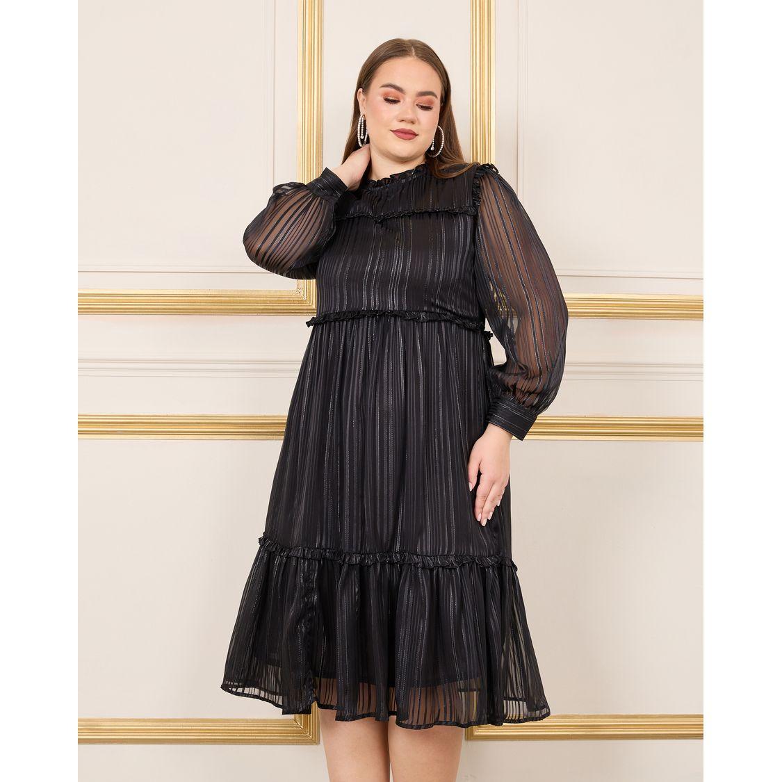 فستان ميدي بمقاس كبير وخطوط لوريكس-women-clothing-dresses-image-3