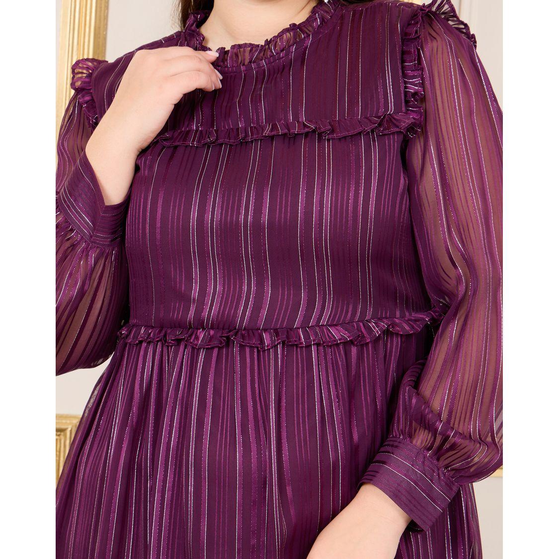 فستان ميدي بمقاس كبير وخطوط لوريكس-women-clothing-dresses-image-3