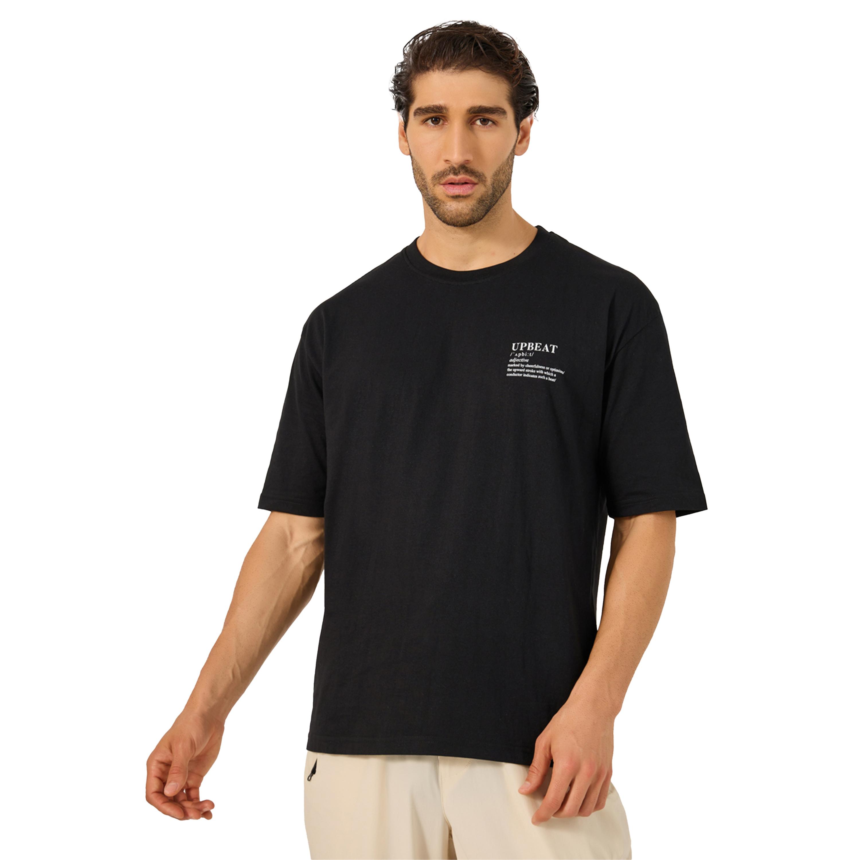 Styli Cotton Rich Oversized Upbeat Slogan Print T-Shirt-men-clothing-tshirtsandpolos-tshirts-image-1