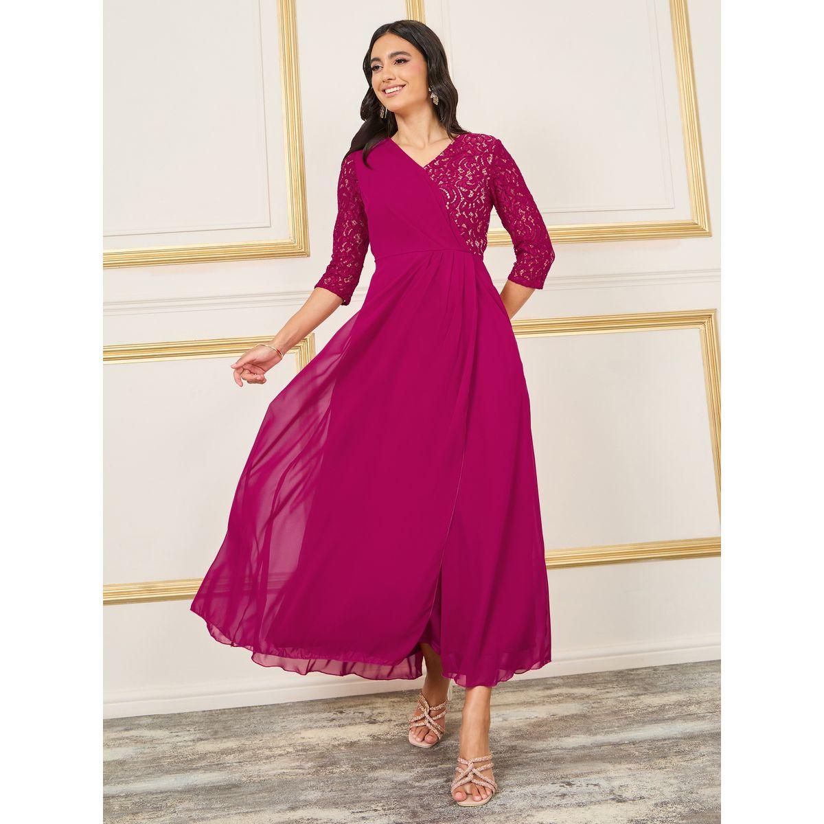 Styli Lace Detail Pleated A-line Maxi Dress-women-clothing-dresses-image-1