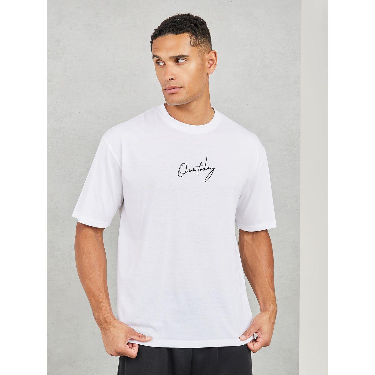 Styli Cotton Rich Oversized Own Today Print T-Shirt-men-clothing-tshirtsandpolos-tshirts-image-1