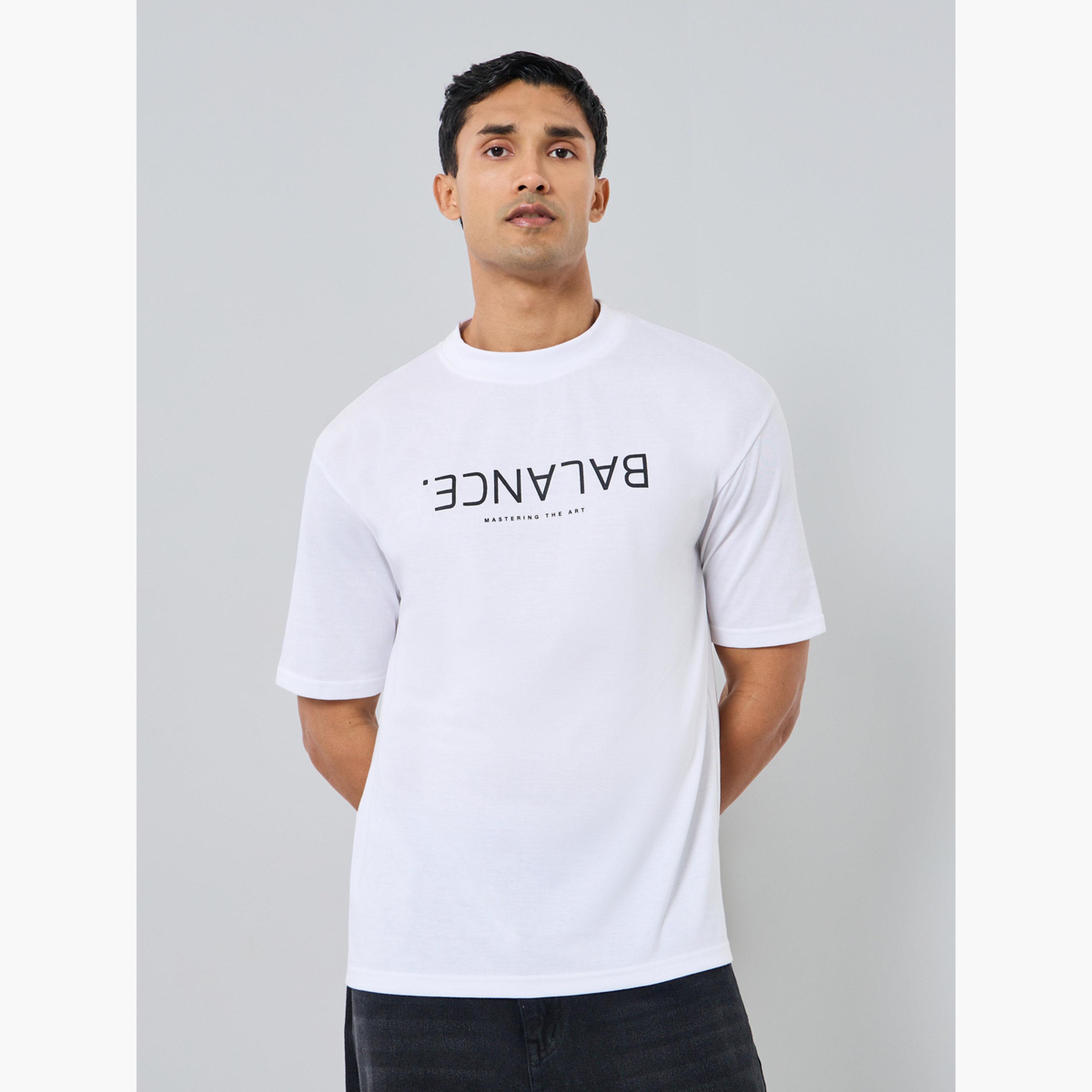 Styli Men White Graphic Slogan Crew Neck T-Shirt-men-clothing-tshirtsandpolos-tshirts-image-1