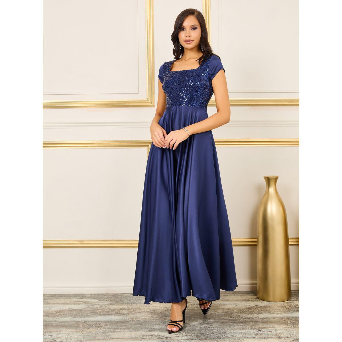 Styli Satin Sequin Detail A-line Maxi Dress-women-clothing-dresses-image-1