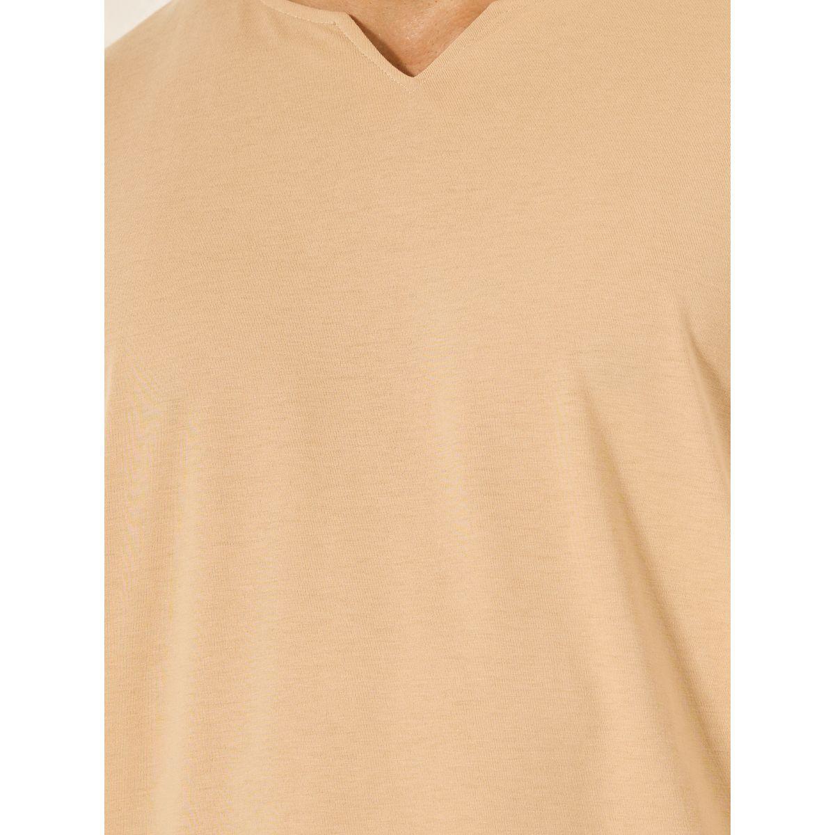 تيشيرت فضفاض باكمام قصيرة وياقة بشق-men-clothing-tshirtsandpolos-tshirts-image-3