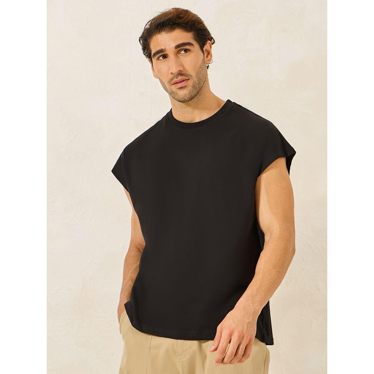 Styli Cap Sleeve Cotton Rich Oversized T-Shirt-men-clothing-tshirtsandpolos-tshirts-image-1