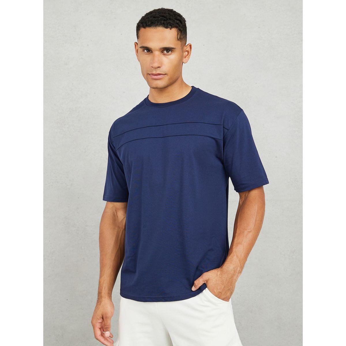 Styli Cotton Rich Oversized Double Pintuck T Shirt-men-clothing-tshirtsandpolos-tshirts-image-1