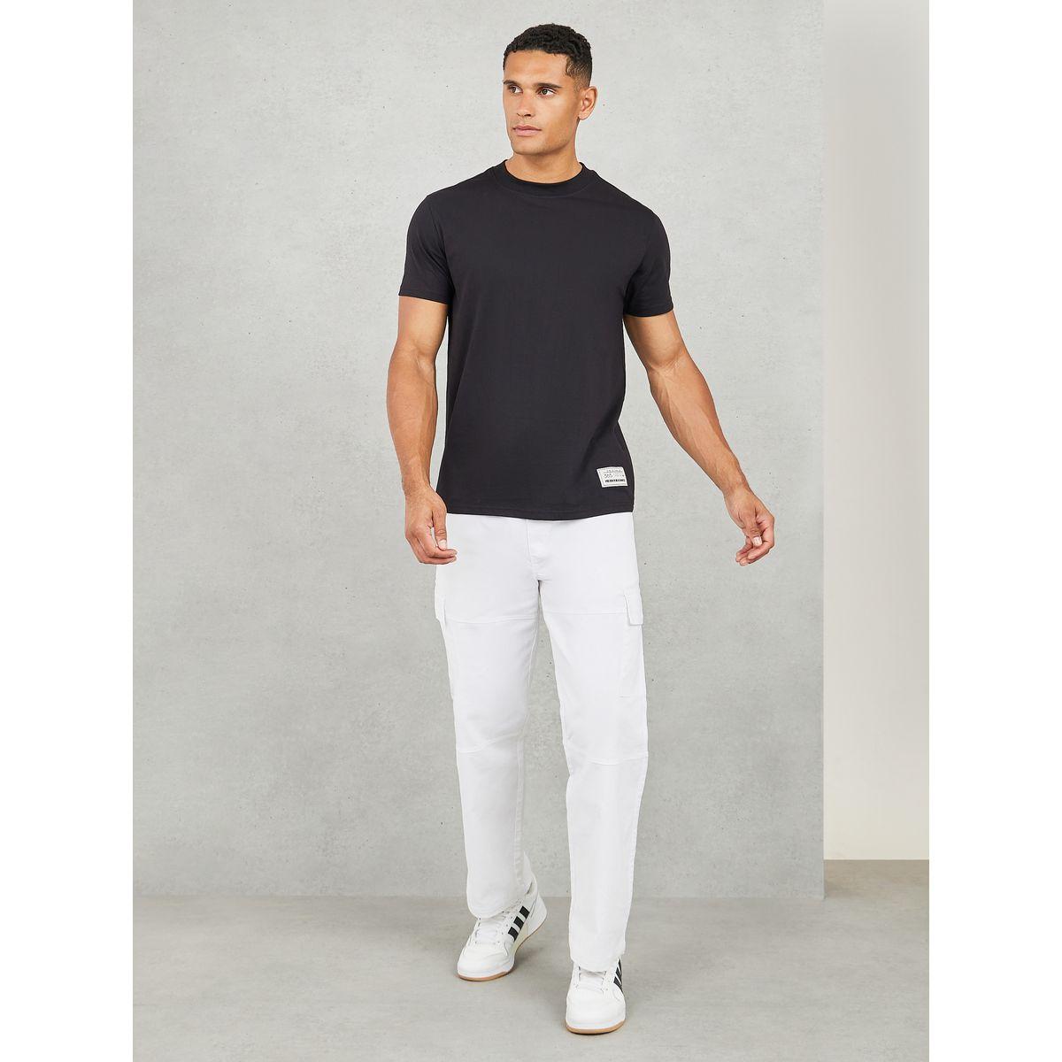 Styli Badge Detail Mock Neck Regular Fit T-Shirt-men-clothing-tshirtsandpolos-tshirts-image-2