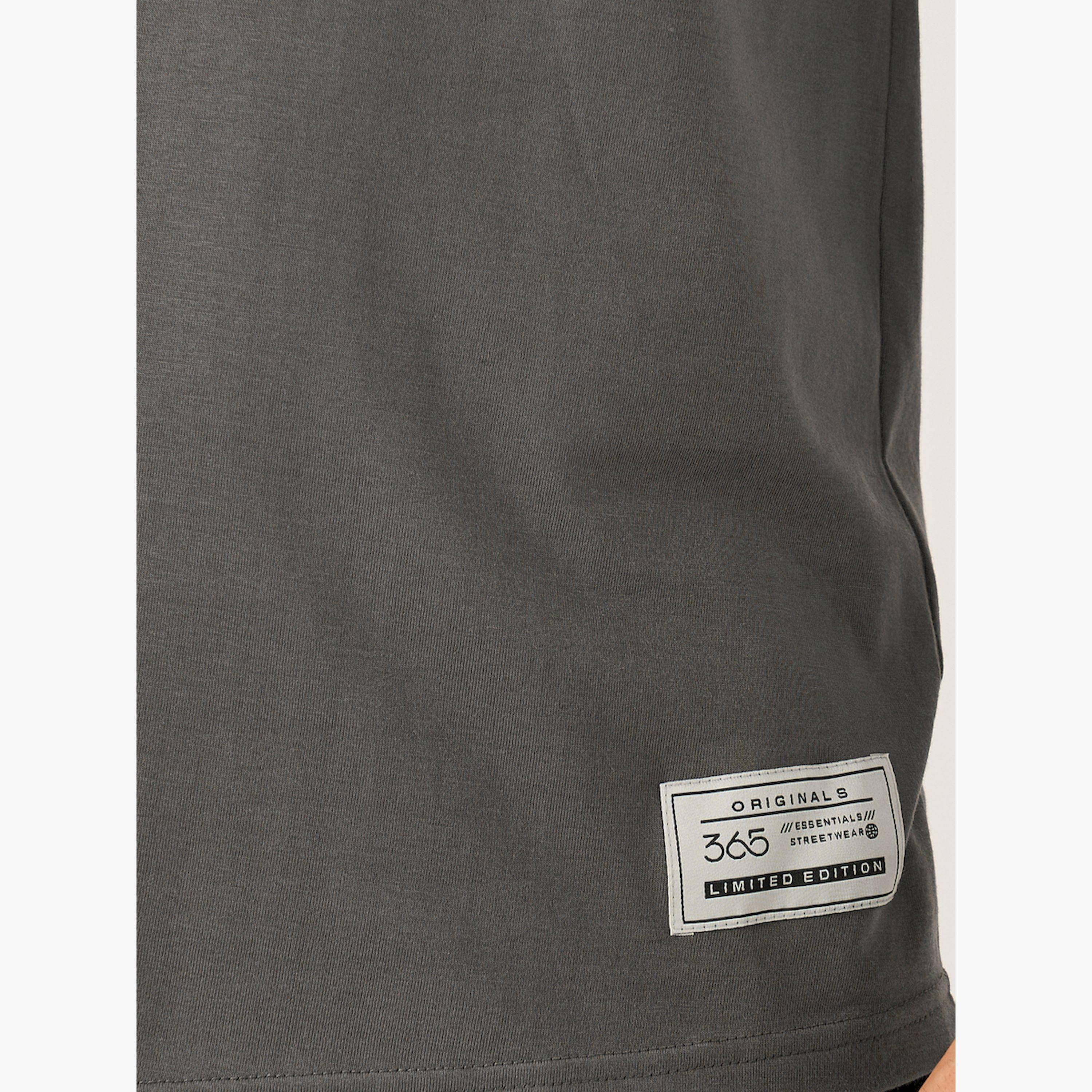 ستايلي - تي شيرت بقصّة عادية وياقة مستديرة وتفاصيل شارة-men-clothing-tshirtsandpolos-tshirts-image-3