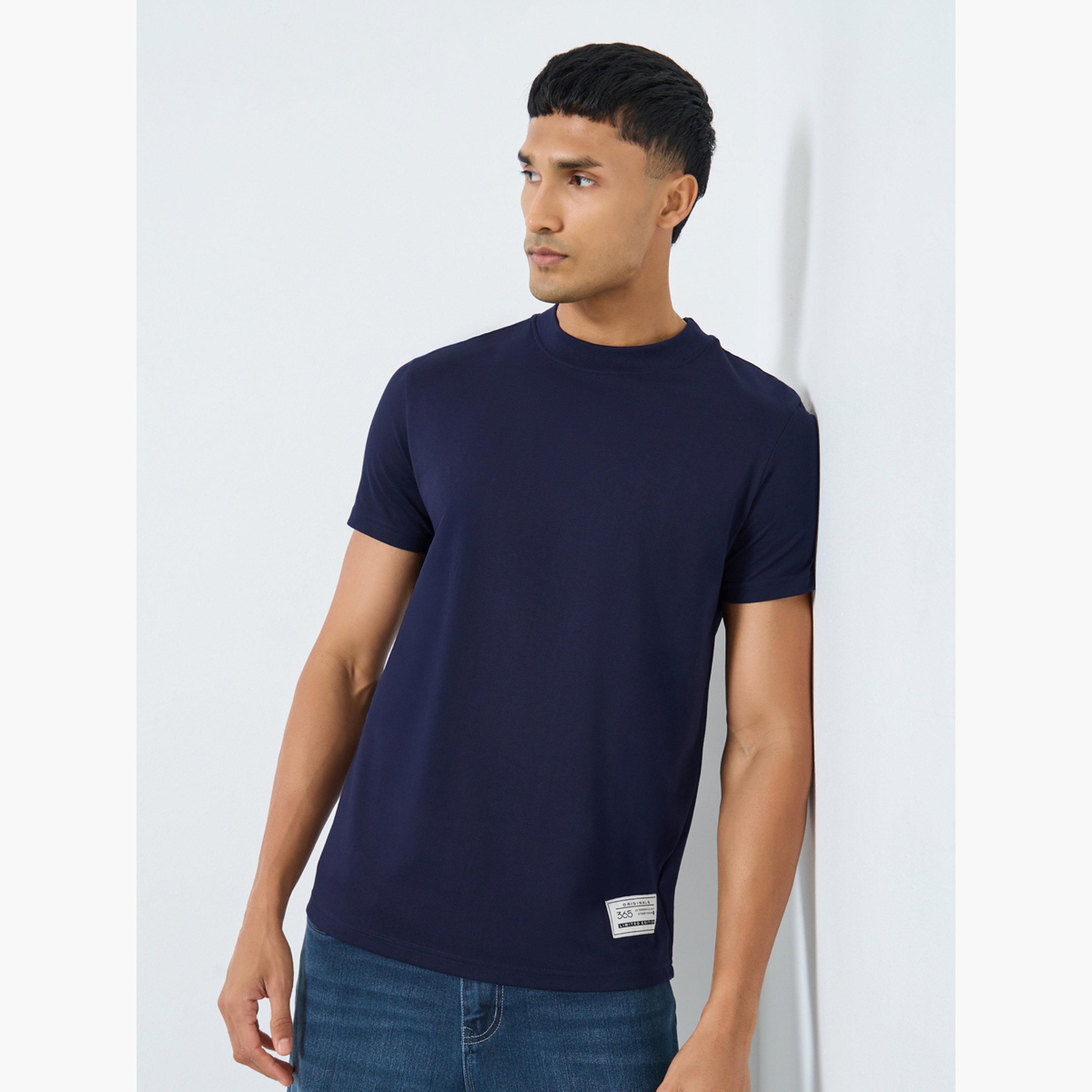 Styli Men Navy Blue Crew Neck Short Sleeve T-Shirt-men-clothing-tshirtsandpolos-tshirts-image-1