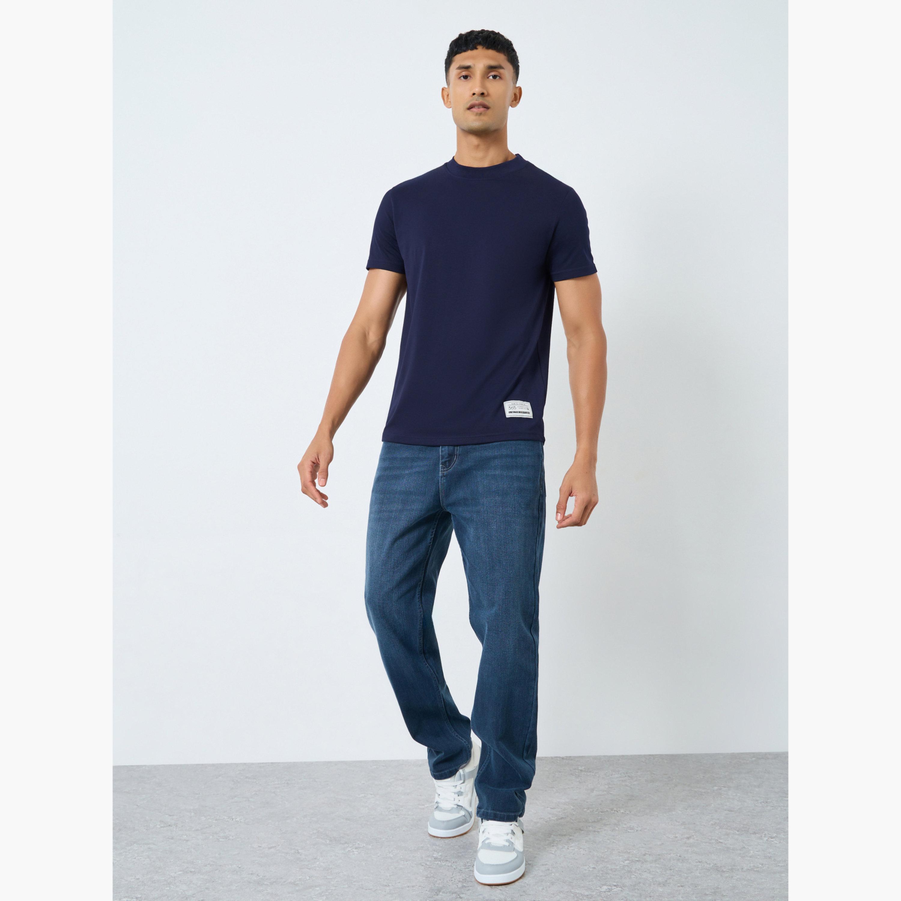 Styli Men Navy Blue Crew Neck Short Sleeve T-Shirt-men-clothing-tshirtsandpolos-tshirts-image-2