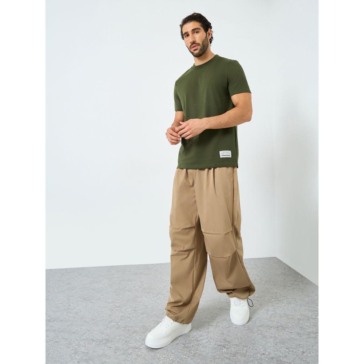 Styli Badge Detail Mock Neck Regular Fit T-Shirt-men-clothing-tshirtsandpolos-tshirts-image-2