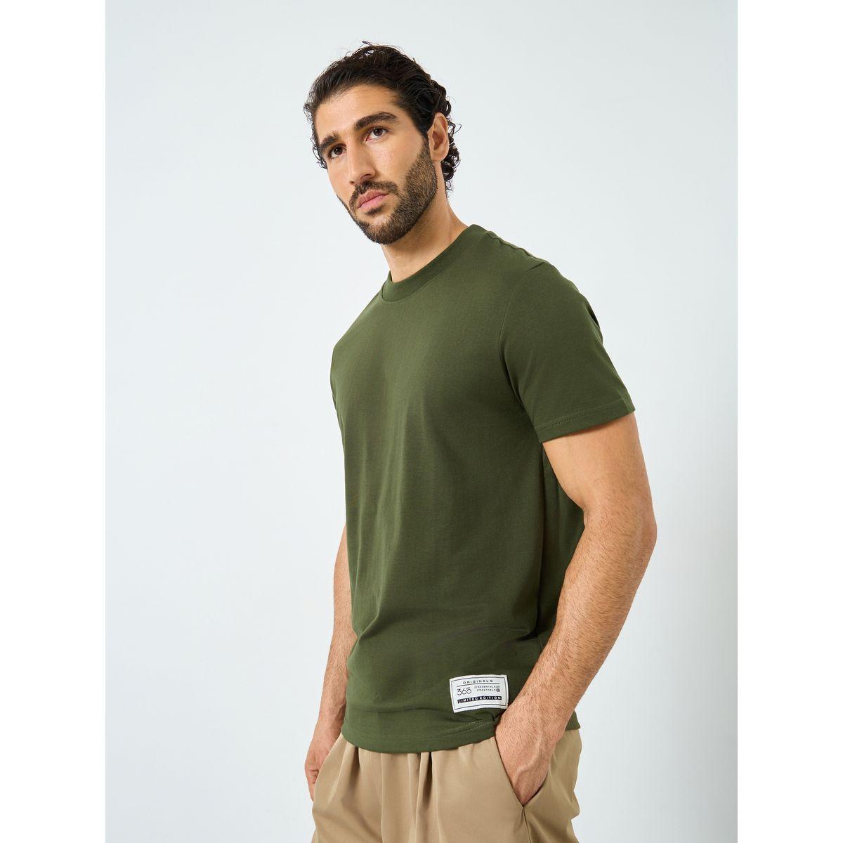 Styli Badge Detail Mock Neck Regular Fit T-Shirt-men-clothing-tshirtsandpolos-tshirts-image-3