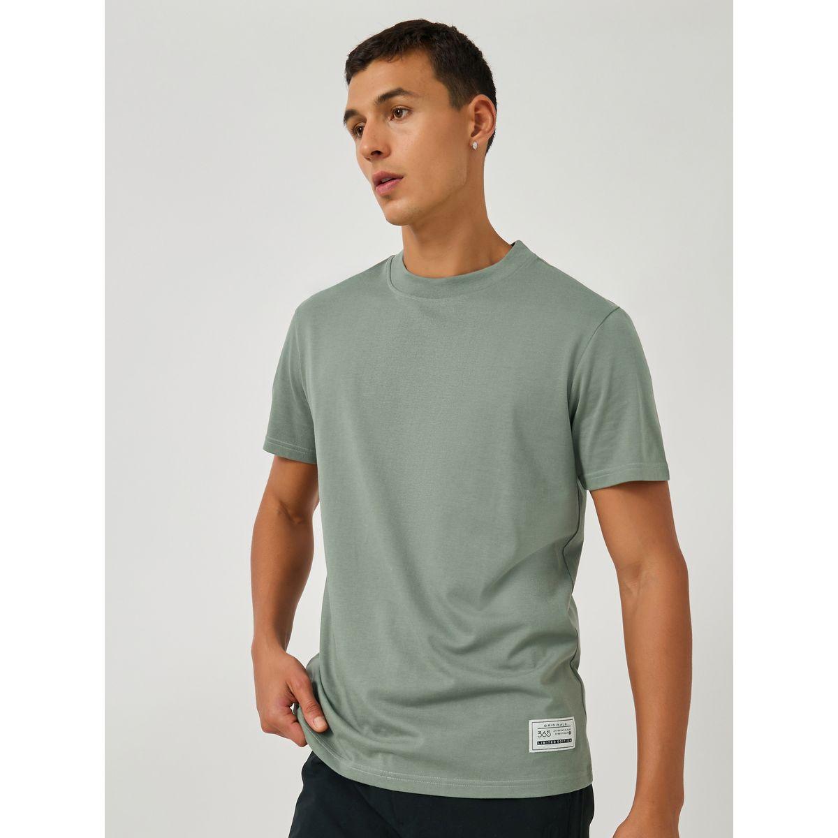 Styli Badge Detail Mock Neck Regular Fit T-Shirt-men-clothing-tshirtsandpolos-tshirts-image-1