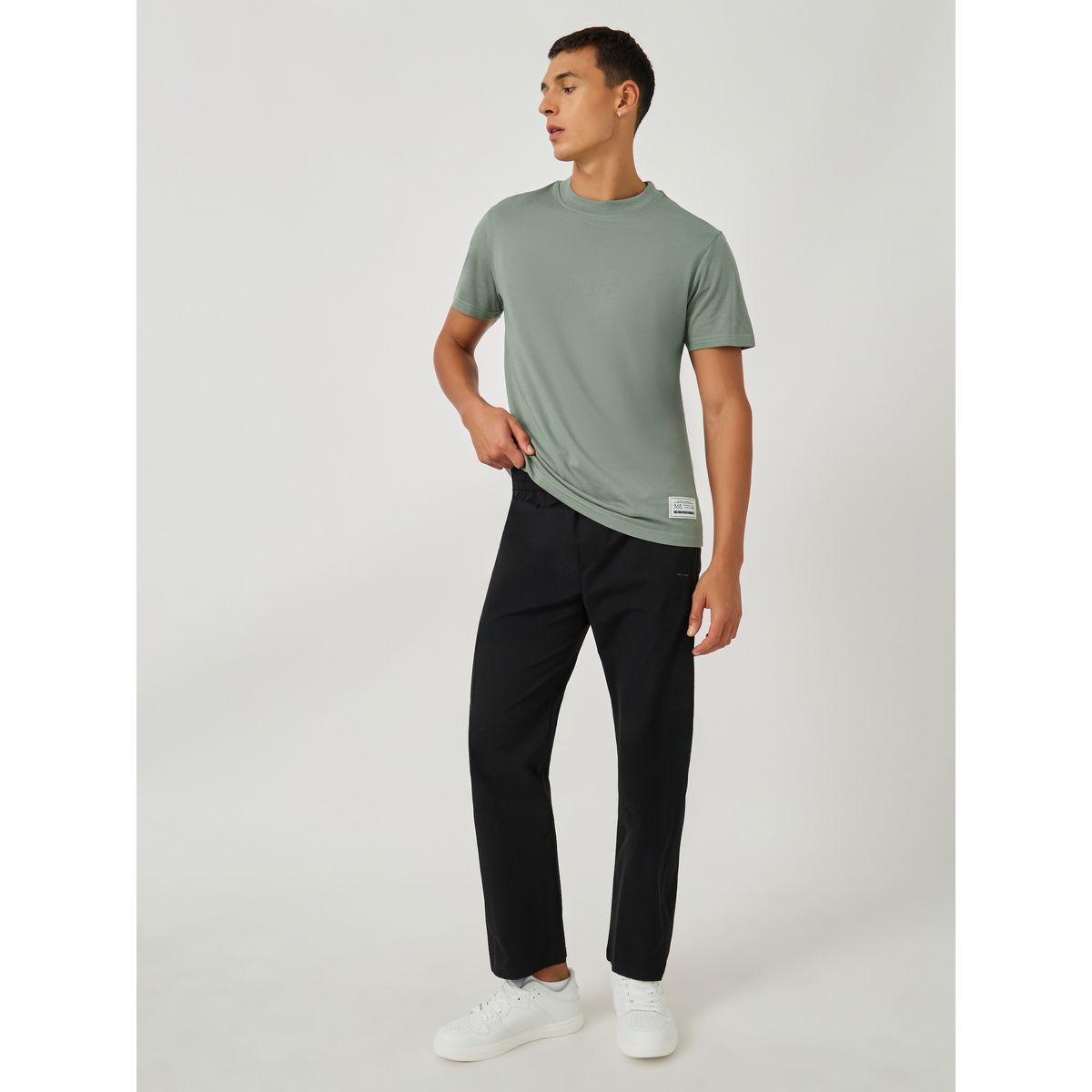 Styli Badge Detail Mock Neck Regular Fit T-Shirt-men-clothing-tshirtsandpolos-tshirts-image-2