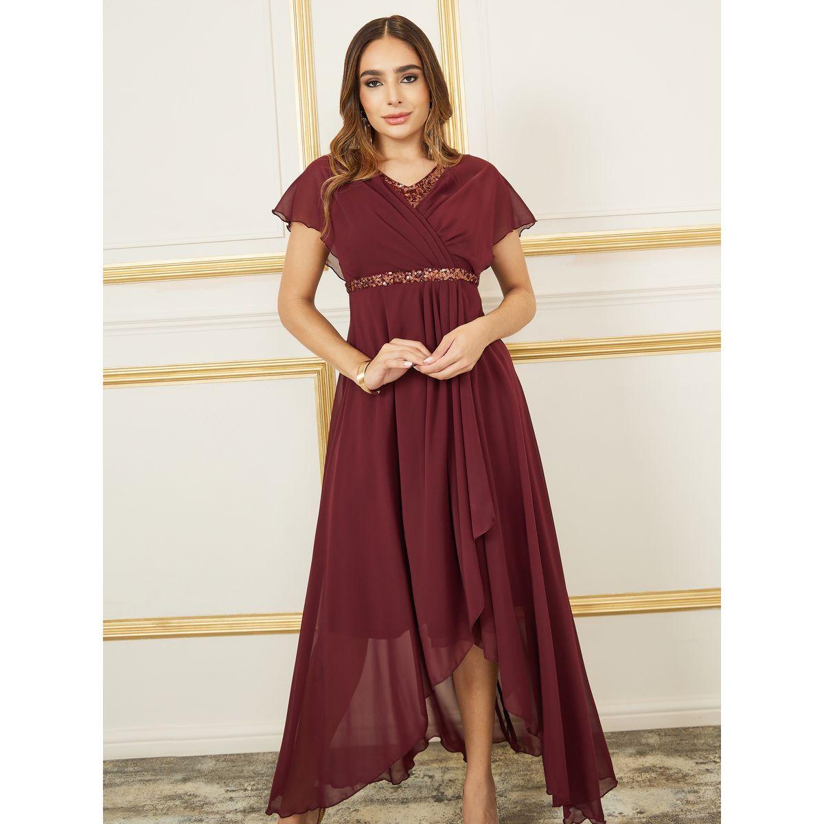 فستان طويل بكسرات مع ترتر-women-clothing-dresses-image-2