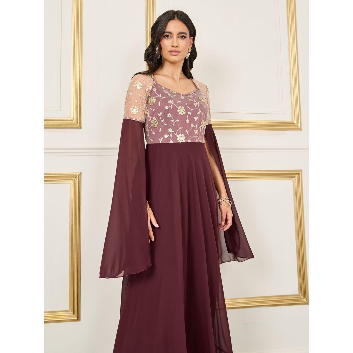 Styli Lace Detail Slit Sleeves A-line Maxi Dress-women-clothing-dresses-image-2
