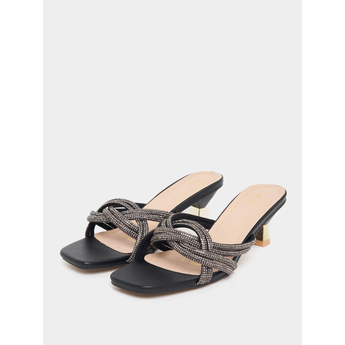Styli Sparkle Twist Strap Heeled Sandals-women-shoes-heels-image-3