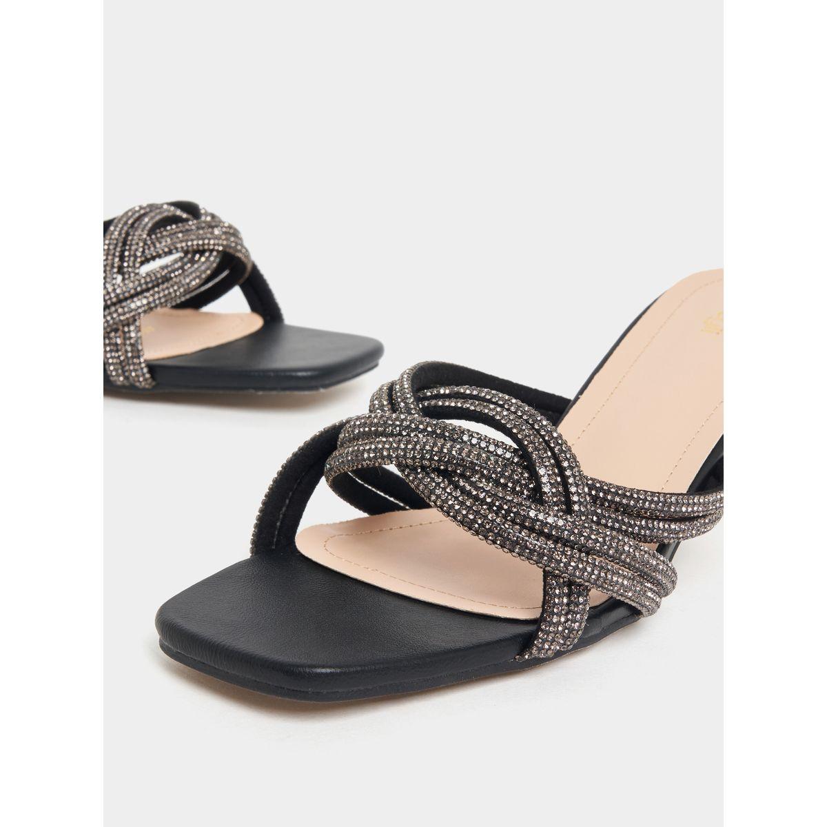Styli Sparkle Twist Strap Heeled Sandals-women-shoes-heels-image-4