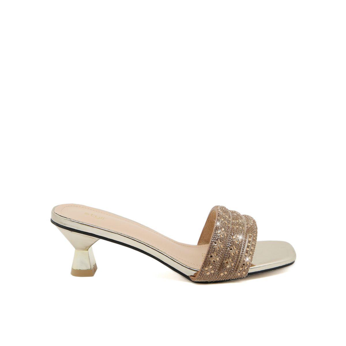 Styli Embellished Single Band Kitten Heel Sandals-women-shoes-heels-image-5