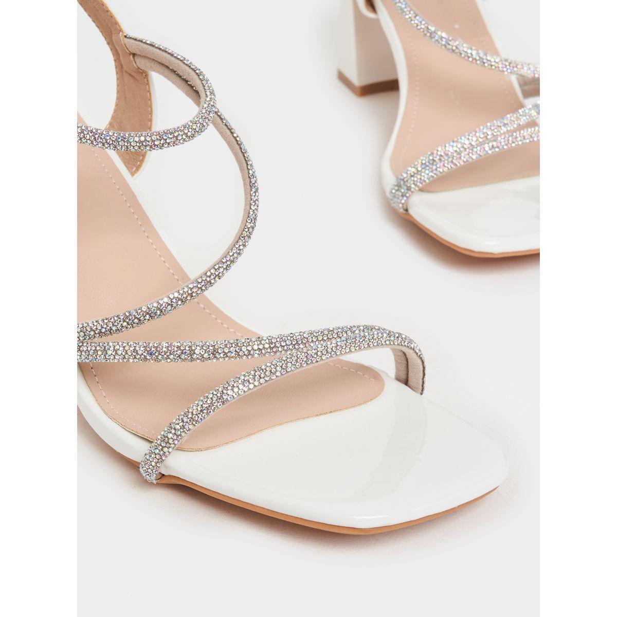 Styli Sparkle Strap Block Heel Sandals-women-shoes-sandals-heeled-image-4
