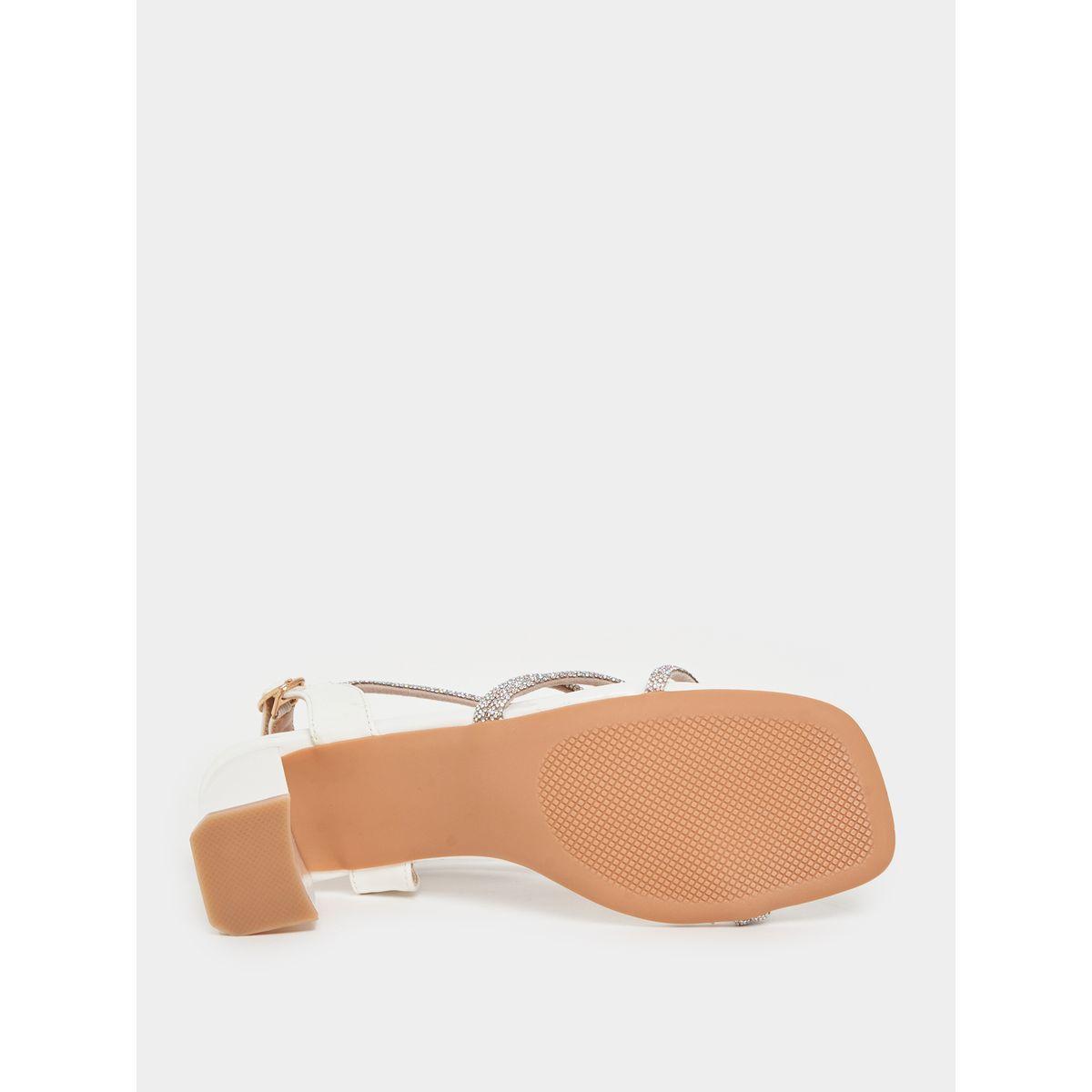 Styli Sparkle Strap Block Heel Sandals-women-shoes-sandals-heeled-image-7