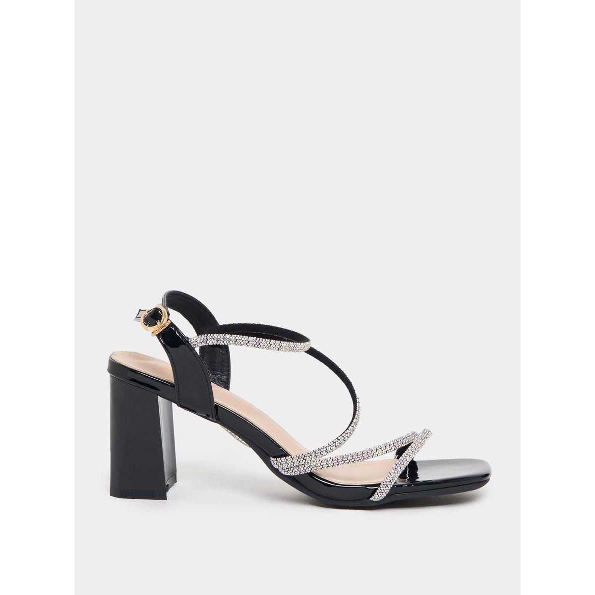 Styli Sparkle Strap Block Heel Sandals-women-shoes-heels-image-2
