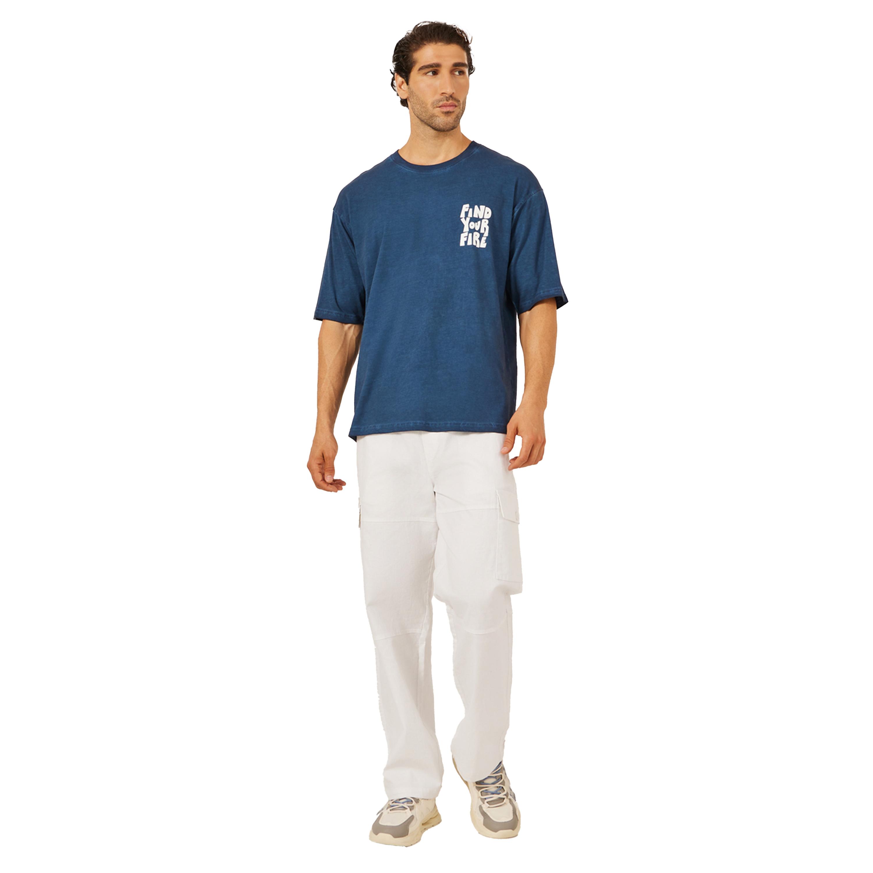 Styli Oversized Acid Washed Take It Easy Chest Print T-Shirt-men-clothing-tshirtsandpolos-tshirts-image-2