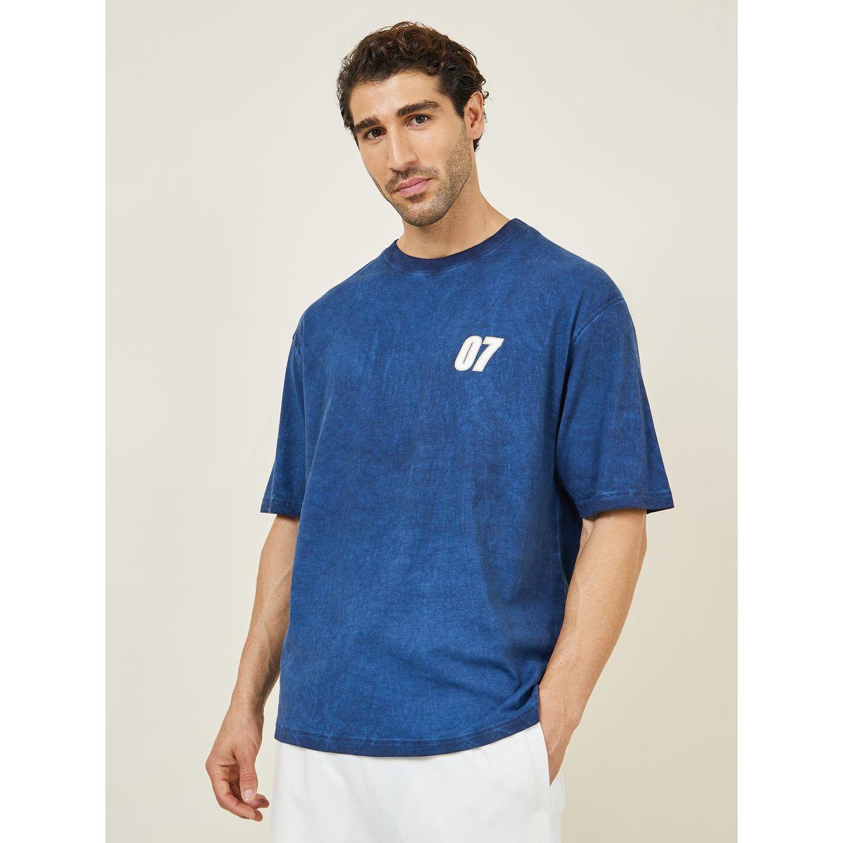 Styli Oversized Acid Washed Varsity Graphic Print T-shirt-men-clothing-tshirtsandpolos-tshirts-image-1