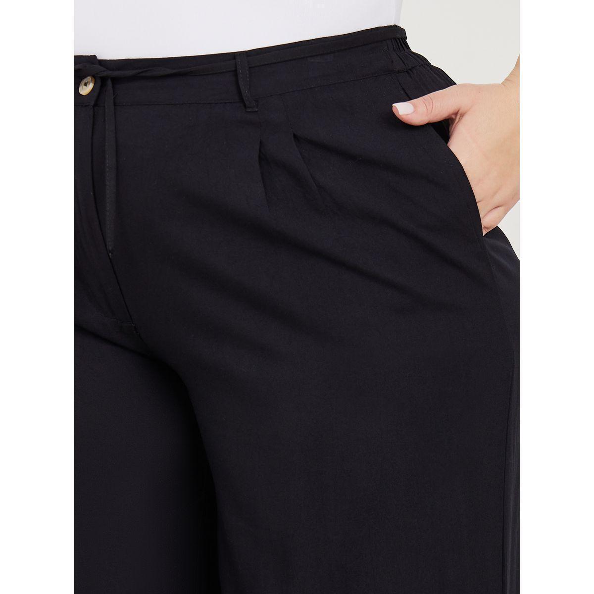 Styli High Rise Crop Length Wide Leg Pant with Drawcord Waist-women-clothing-bottoms-trousers-image-3