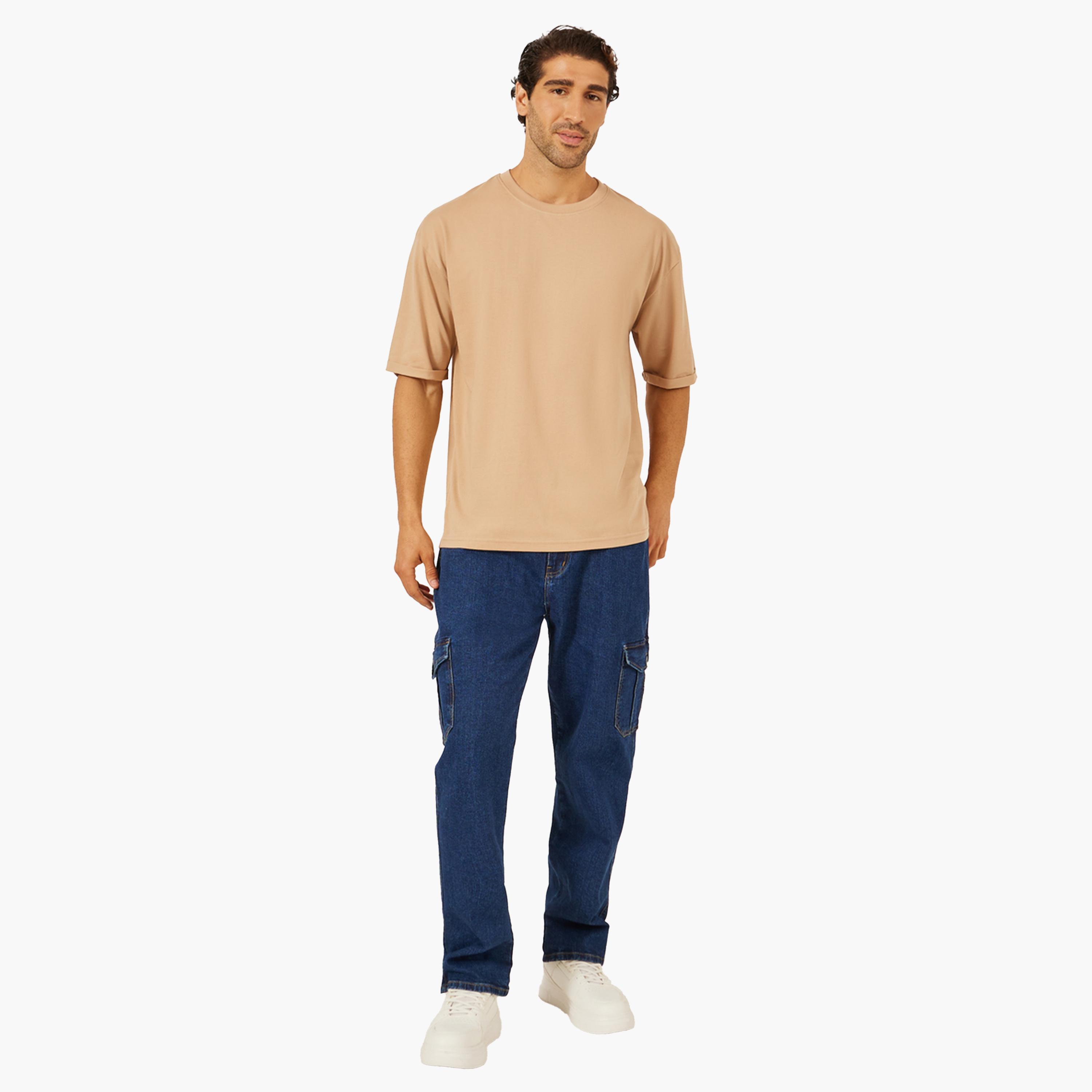 Styli Oversized Roll Up Sleeves T-Shirt with Side Slit-men-clothing-tshirtsandpolos-tshirts-image-2