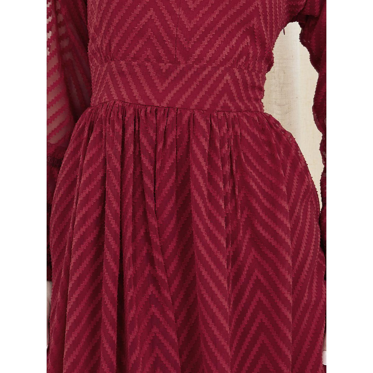 Styli Dobby Zig Zag Texture A-Line Maxi Dress-women-clothing-dresses-image-3
