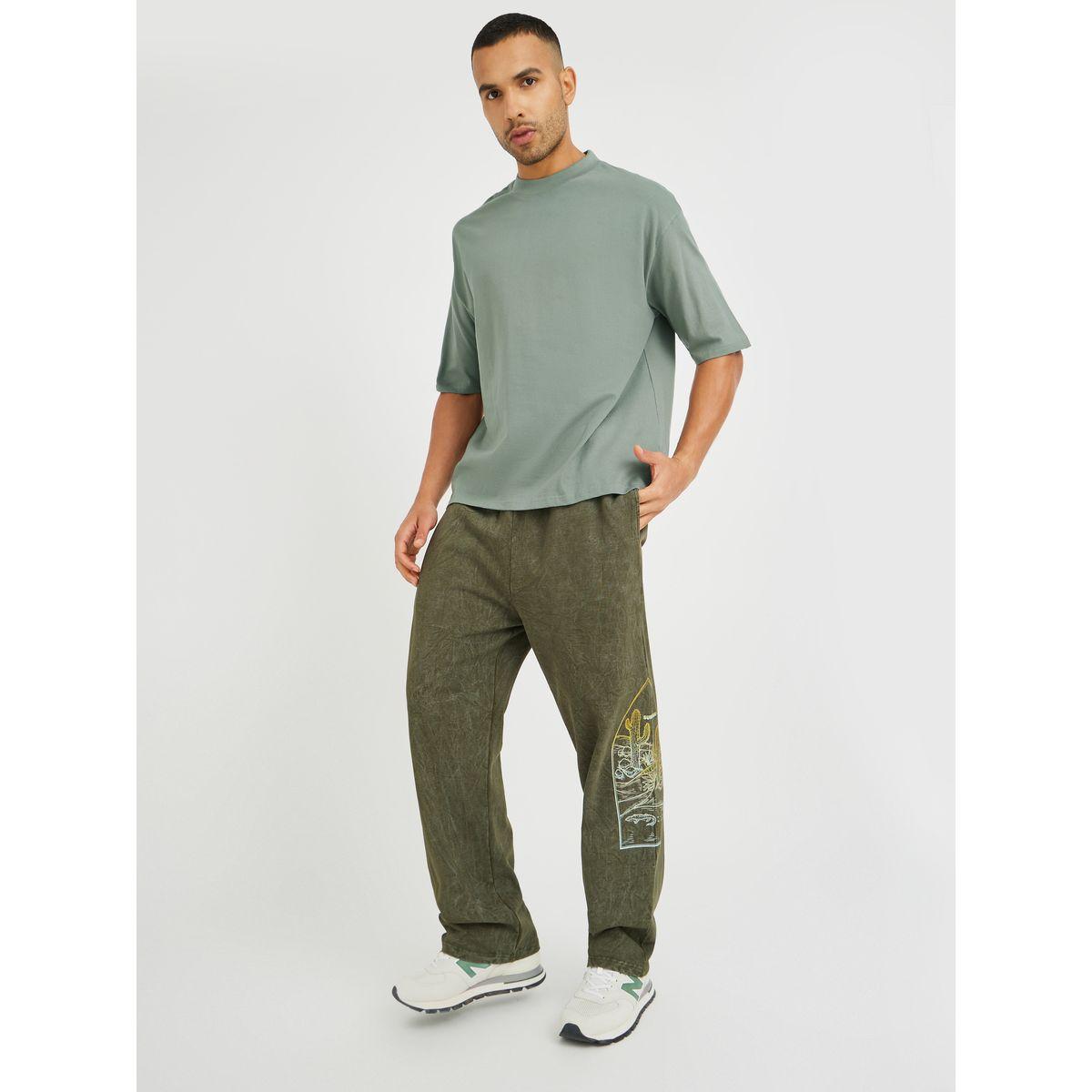 Styli Solid Oversized Crew Neck T-Shirt-men-clothing-tshirtsandpolos-tshirts-image-2