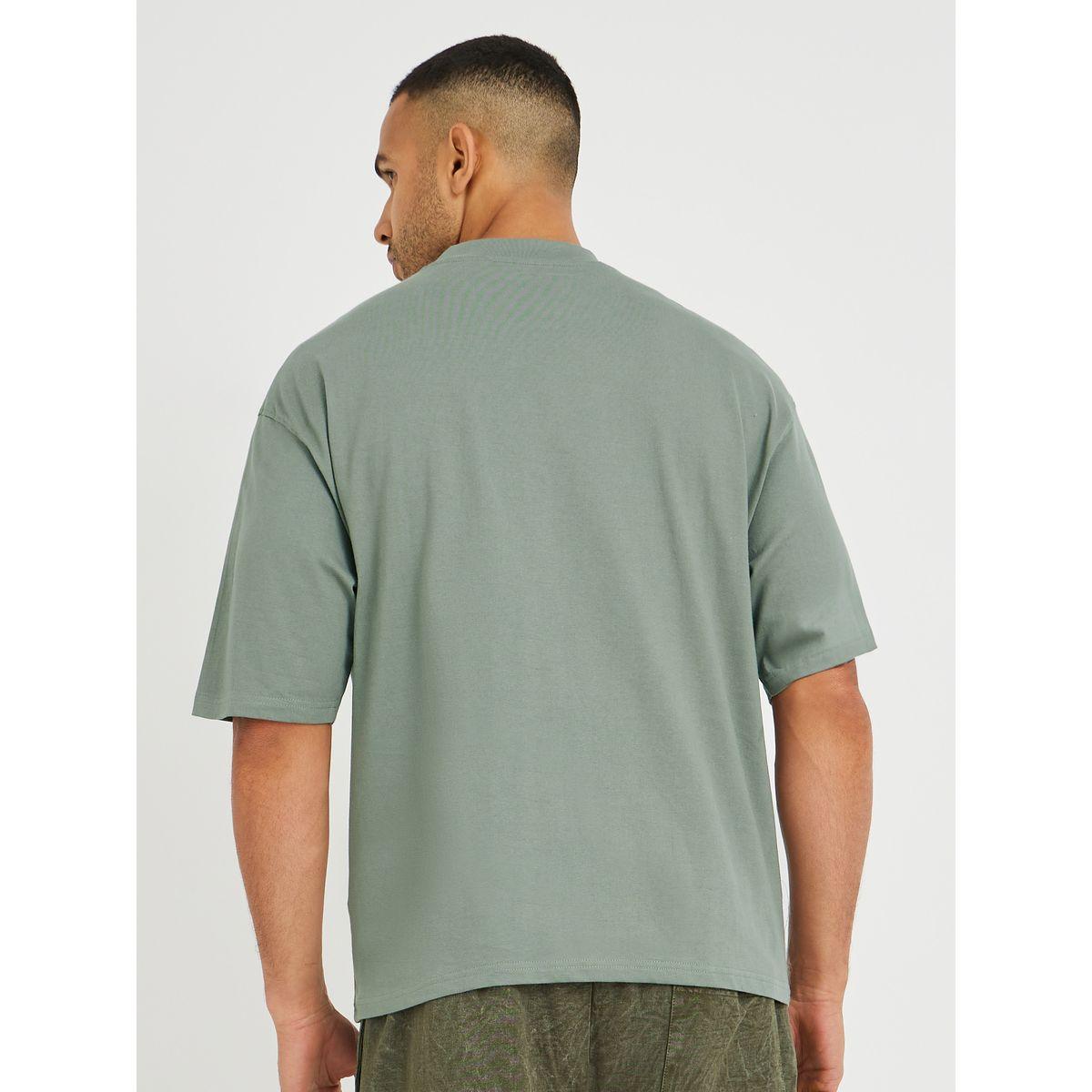 Styli Solid Oversized Crew Neck T-Shirt-men-clothing-tshirtsandpolos-tshirts-image-4