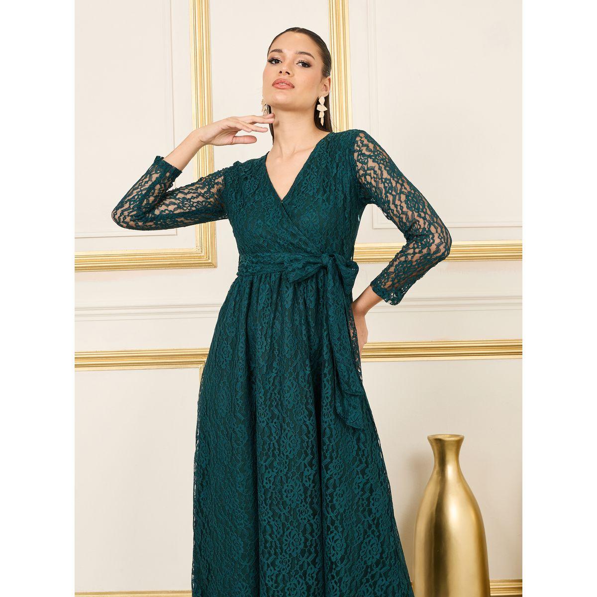 Styli All Over Lace Self Tie Up Wrap Midi Dress-women-clothing-dresses-image-2